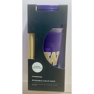 Starbucks University of Washington 2022 Campus Collection Cold Cups 5X24 Oz NIB